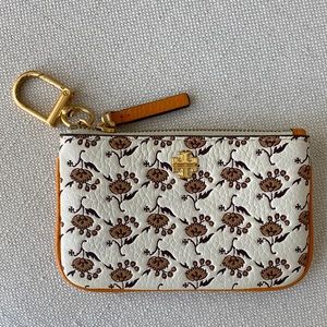Tory Burch Block Print Card Holder with Key Ring Clip
